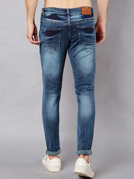 Men Blue Slim Fit Mid-Rise Clean Look Stretchable Jeans
