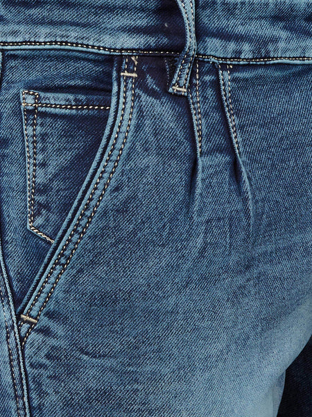 Men Blue Slim Fit Mid-Rise Clean Look Stretchable Jeans