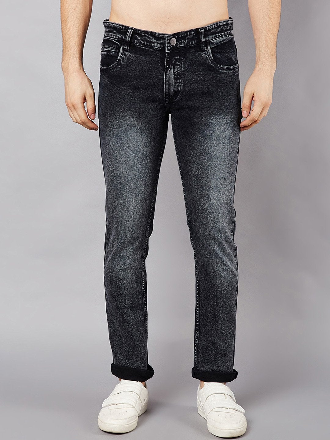 Men Black Slim Fit Mid-Rise Clean Look Stretchable Jeans