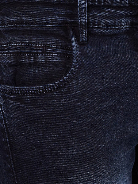Men Navy Blue Slim Fit Mid-Rise Clean Look Stretchable Jeans