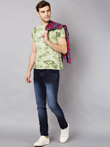 Men Navy Blue Slim Fit Mid-Rise Clean Look Stretchable Jeans