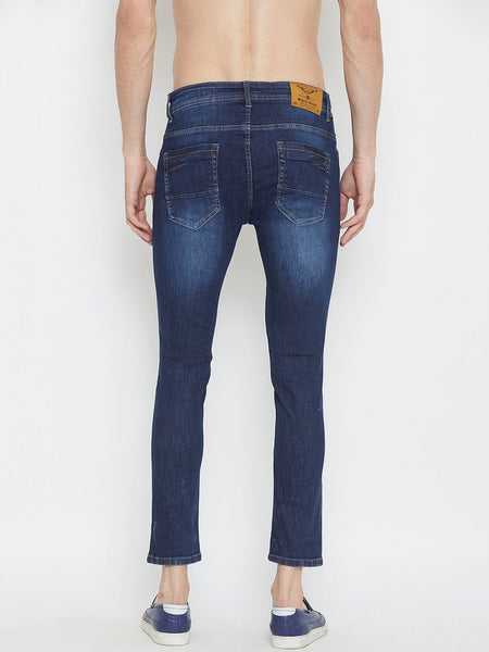 Men Blue Slim Fit Distressed stretchable Jeans