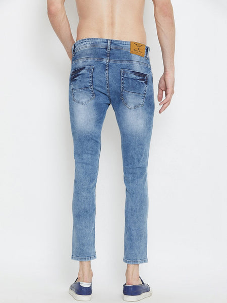 Men Blue Slim Fit Mid-Rise stretchable Jeans