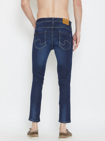 Men Blue Slim Fit Distressed stretchable Jeans