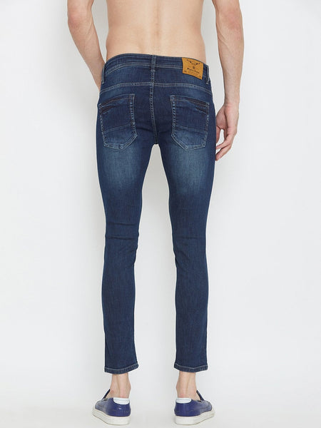 Men Blue Slim Fit Distressed stretchable Jeans