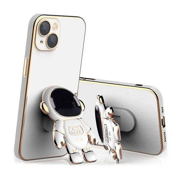 Electroplated 3D Astronaut Folding Stand Case For iPhone 11, 12, 13 Series