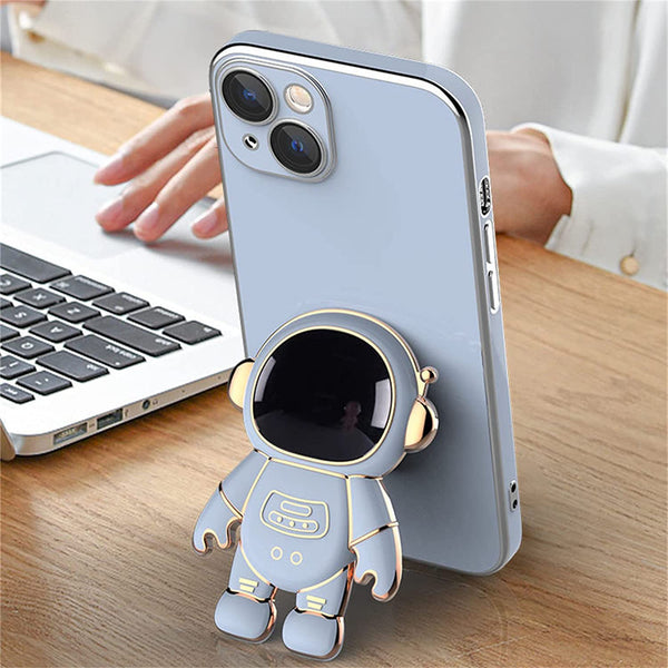 Electroplated 3D Astronaut Folding Stand Case For iPhone 11, 12, 13 Series
