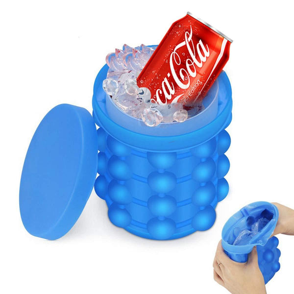 Ice Cube Maker Silicone Tray Ice Bucket