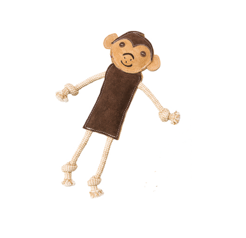 Premium Quality Natural Wigglies Monkey Leather Toy for Dogs