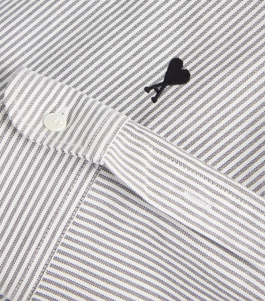 Luxury Black & White Striped Branded Shirt Smart Casual Classic