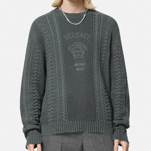 Imported Medusa Milano Cable-Knit Pullover