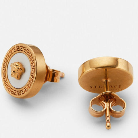 Luxury Brand Enamel Medusa Stud Earrings