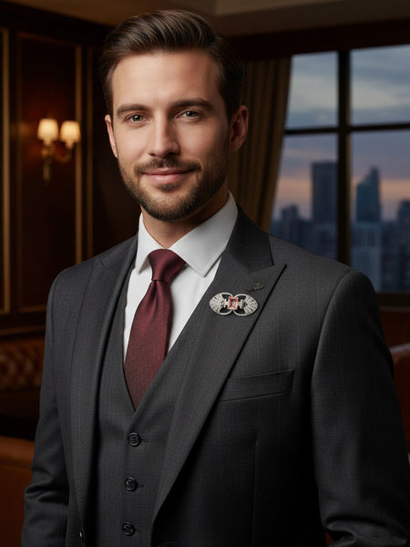 Victorian Silver Polish Brooch with Pink Doublet and Moissanite Polki