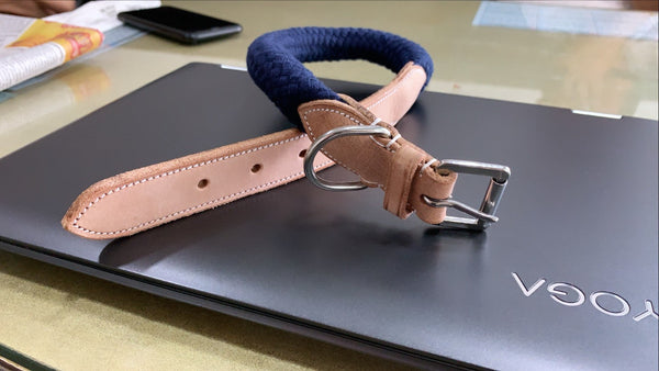 Amalfi Navy Premium Quality Dog Collar