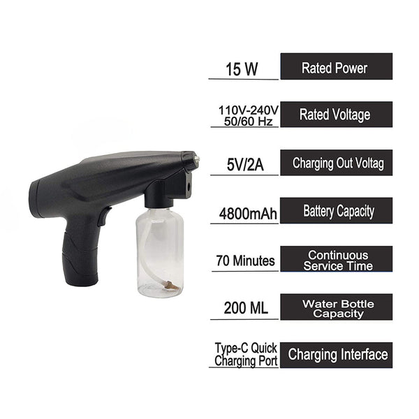 Rechargeable Nano Sanitizer Spray Gun Multipurpose Disinfection Fog Machine for Sanitizing Home, Office, Shops & Personal Care