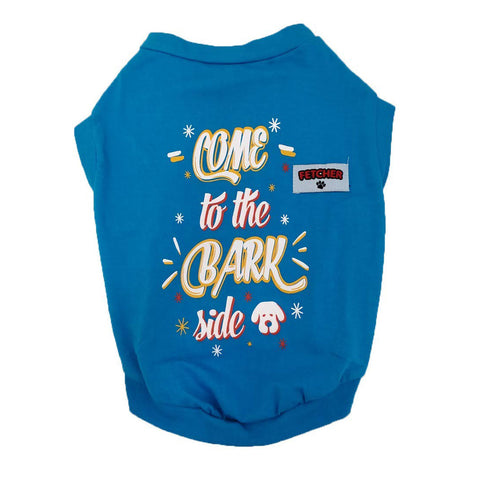 Blue 'Come To The Bark Side' Premium Dog T-Shirt for Small Breeds