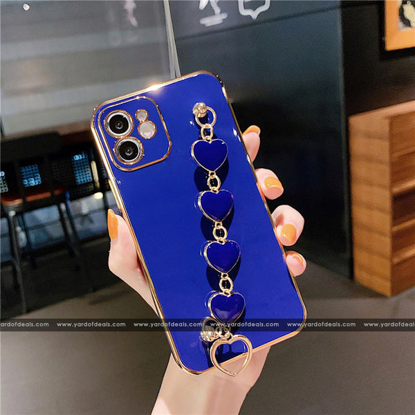 Love Heart Wrist Chain Silicone case for Samsung, OnePlus & Mi