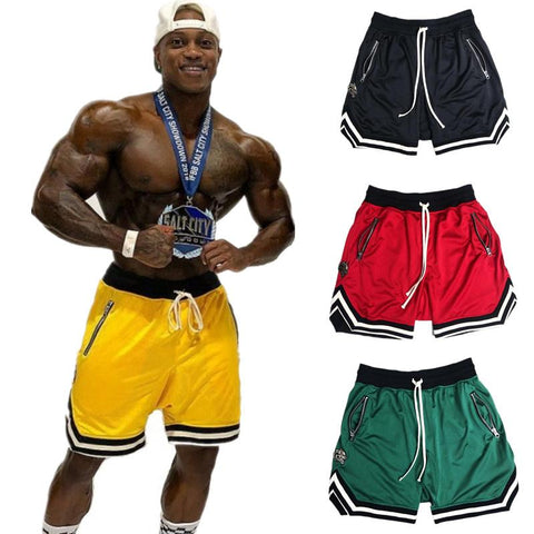 Mens Bodybuilding Fast Dry Boardshorts Summer Joggers Loose Cool Sweatpants Male Gyms Fitness Workout Beach Shorts