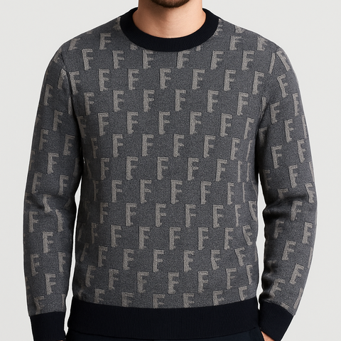 Luxury Elegant Monogram Knit Pullover for Men