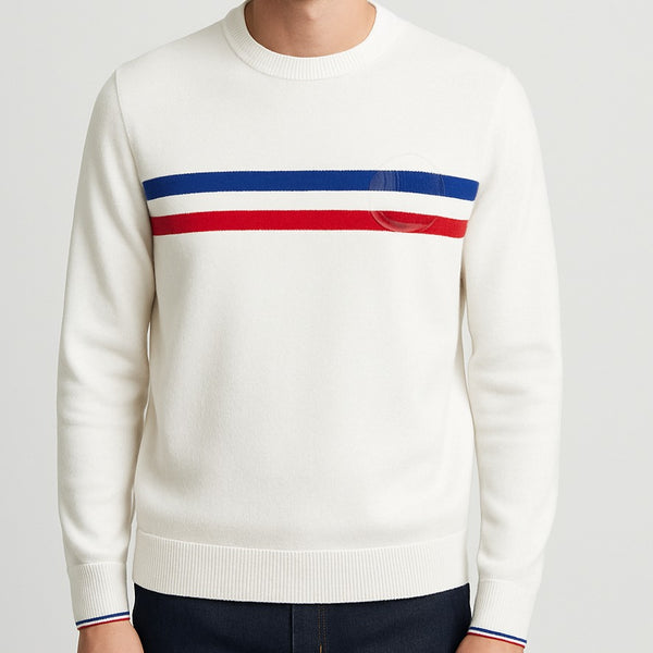 Latest Multi-Color Strip Crew Neck Pullover