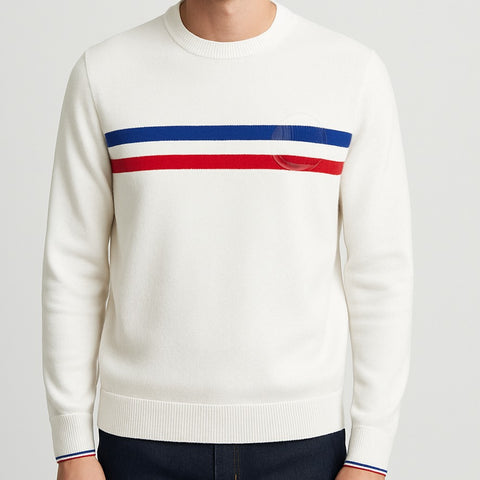 Latest Multi-Color Strip Crew Neck Pullover