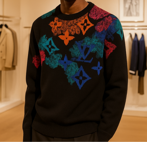 Multi-Color Brand Printed Pullover