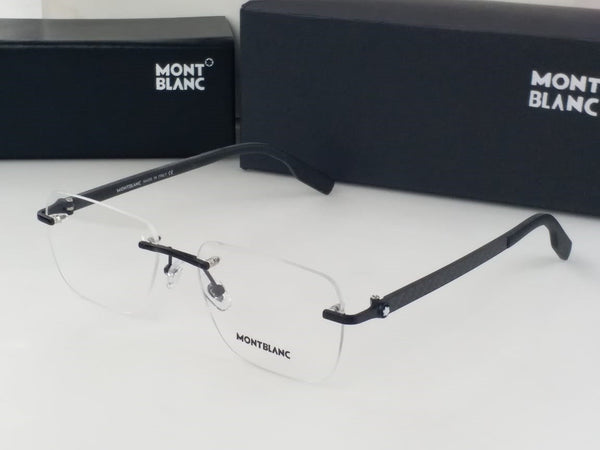Sleek Black Rimless Glasses for Men and Women