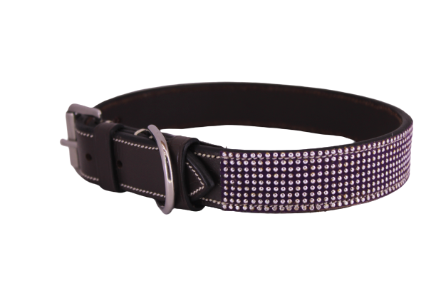Full Swarovski Patent Leather Premium Quality Dog Collar