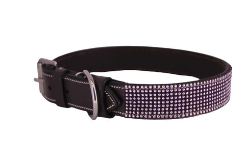 Full Swarovski Patent Leather Premium Quality Dog Collar