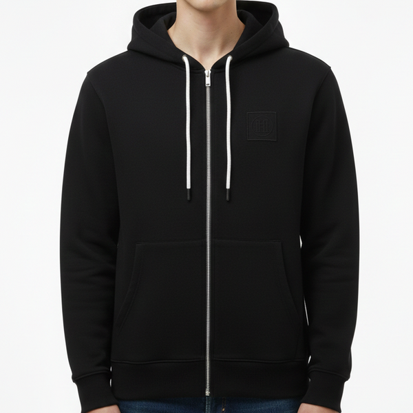 Imported Brand Zip-Up Hoodie with Modern Minimal Design