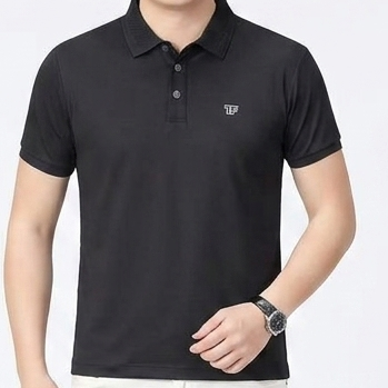 Men’s Premium Black Polo T-Shirt  Classic Fit with Minimal Logo