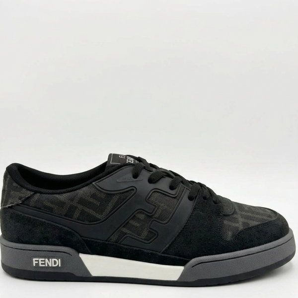 All-Black Luxury Designer Sneakers with Signature Pattern