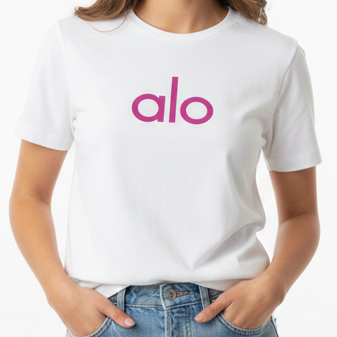 Women’s Premium White T-Shirt  Minimal Logo Casual Wear