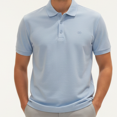 Premium Sky Blue Polo T-Shirt  Elegant & Everyday Comfort