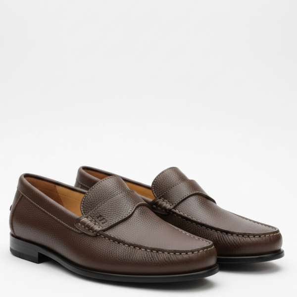Premium Brown Leather Loafers Classic Comfort Style