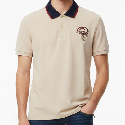 Premium Polo T-Shirt with Contrast Collar & Chest Embroidery