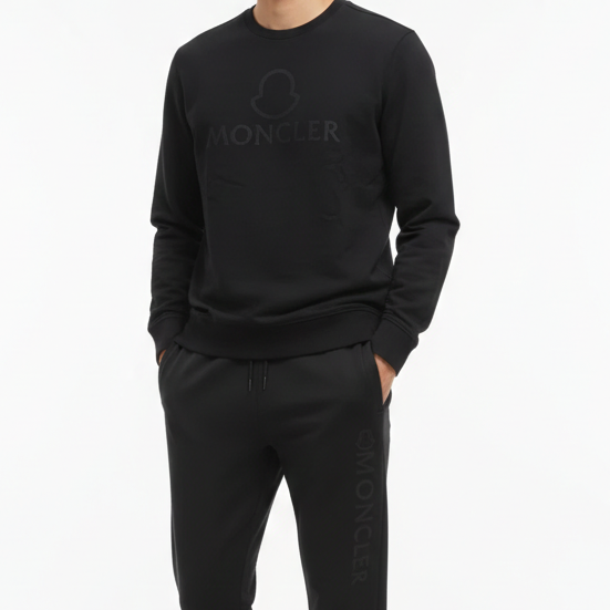 Premium Black Monochrome Men’s Luxury Track Set