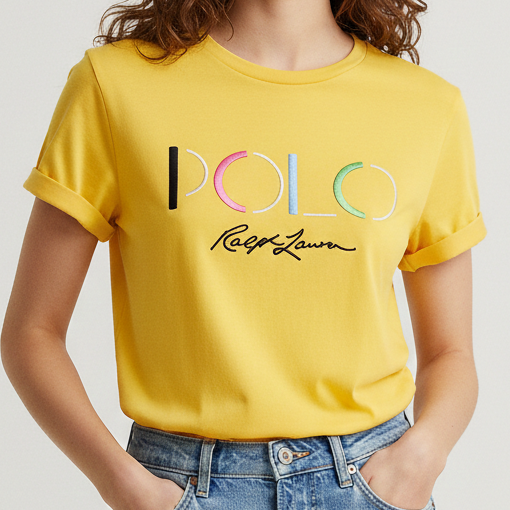 Women’s Stylish Yellow Polo Graphic T-Shirt
