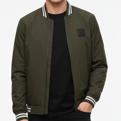 Men’s Olive Green Classic Bomber Jacket