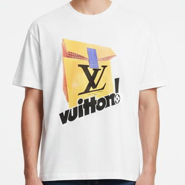 Luxe Print Round Neck Drop Shoulder Tee for Men