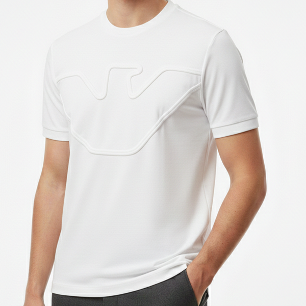 Men’s Premium Designer T-Shirt Modern Embossed Logo Style