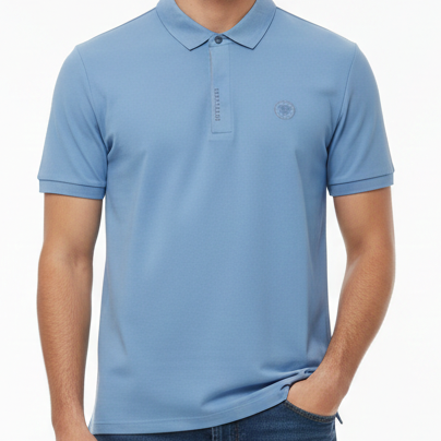 Classic Sky Blue Polo T-Shirt Clean, Comfortable, Everyday Style