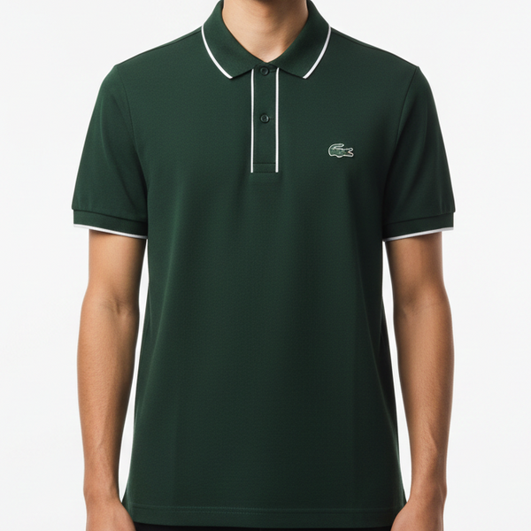 Classic Green Polo Shirt with White Trim Timeless & Smart Casual
