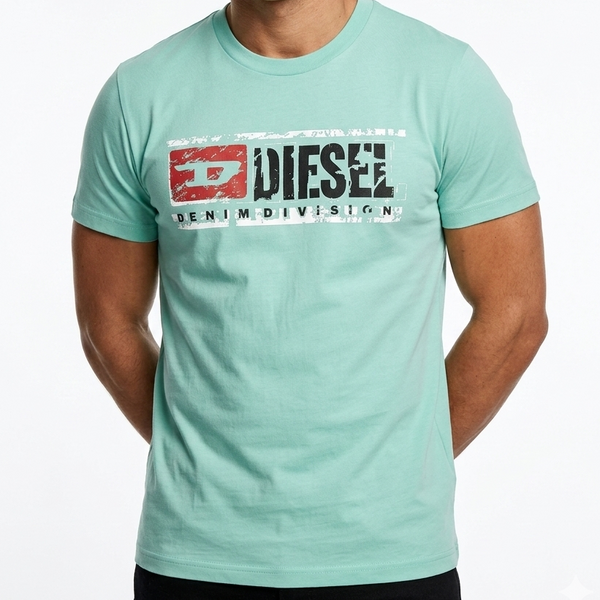 Premium Mint Green Logo Graphic T-Shirt for Men
