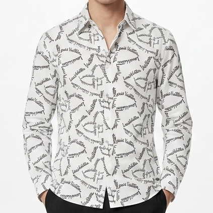 Premium Printed White Regular Fit Shirt for Men Luxury Designer Casual Wear