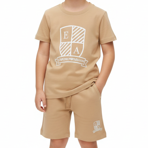Kids Beige Comfort T-Shirt & Shorts Set – Smart & Play-Ready