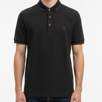 Premium Black Polo T-Shirt with Minimal Logo