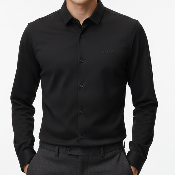 Men’s Premium Black Formal Shirt Modern Executive Style