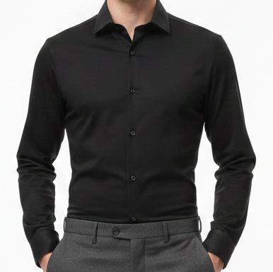 Men’s Premium Black Formal Shirt Regular Fit Elegance with Luxury Finish