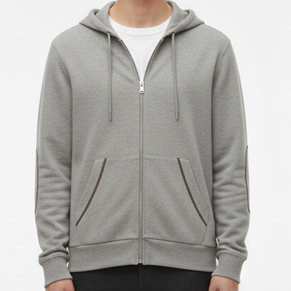 Premium Soft Zip Hoodie with Modern Patch Design